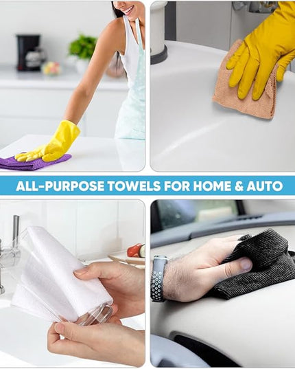 AIDEA Microfiber Cleaning Cloth Roll, 50PK, Reusable Paper Towels Tear Away Cloth, Microfiber Towels for Cars, Lint Free Cleaning Rags for House, Kitchen, Window, 11.5"×11.5", Purple