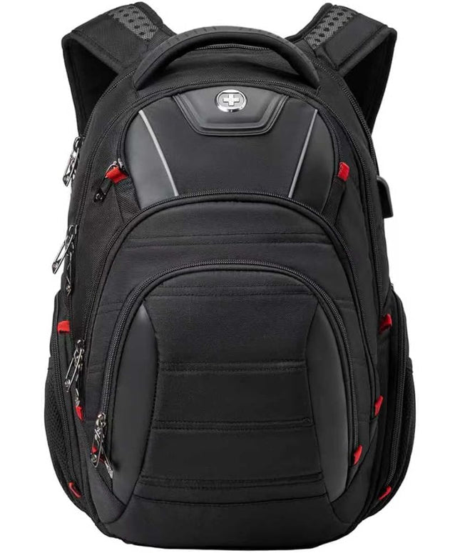 Travel Backpack For Men, Business Laptop Backpack With USB Charging Port, Fits 15.6" Computer, Black