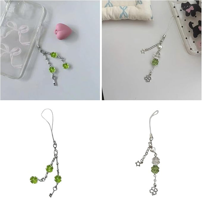 Versatile Use Four Clovers Phone Chain Multipurpose Phone Luck Charm Keychain For Keys And Wallets Accessory Trendy Decoration
