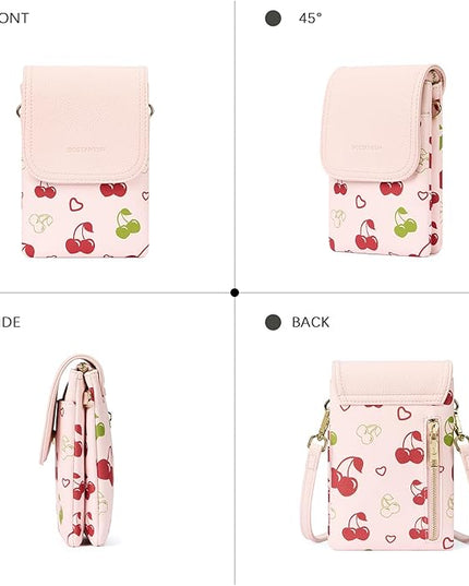 BOSTANTEN Vegan Leather Small Crossbody Bags for Women Designer Cell Phone Bag Wallet Purses Adjustable Strap