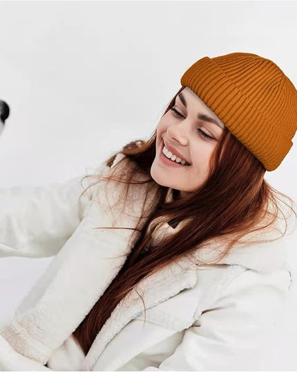 ROYBENS Wool Fisherman Beanie for Men Women, Knit Cuffed Fleece Lined Beanies Winter Warm Hat Skull Cap Unisex