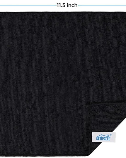 HOMEXCEL Black Microfiber Cleaning Cloth, 24 Pack Cleaning Towels for Kitchen, Lint Free, Scratch-Free, Highly Absorbent, and Reusable Cleaning Rags for House, Window and Glass, Cars, 11.5 X11.5 inch
