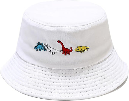 XYIYI Fashion Embroidery Bucket Hat Cotton Beach Fisherman Hats for Women Girls
