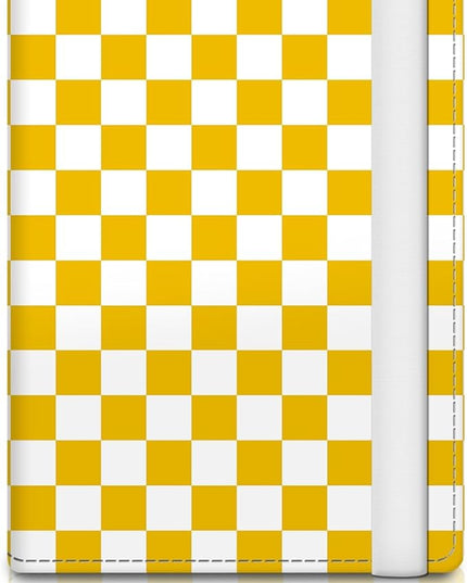 Passport Holder for Travel Essentials, RFID Premium Leather Passport Wallet Cover Case for Travel Must Haves Accessories, Passport Book Holders for Women Men Cute Yellow Checkered