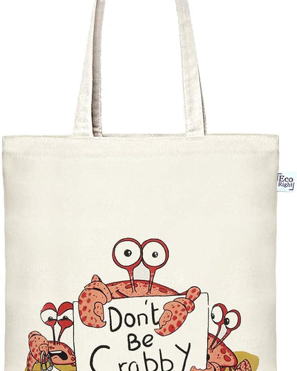 Ecoright Tote Bag for Women with Zipper, Small Tote Bag, Canvas Bag, Reusable Cotton Bag for Beach, Grocery, School & Work