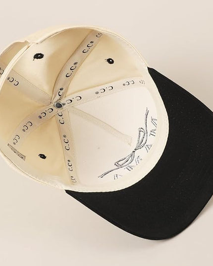 MIRMARU Two-Tone Vintage Canvas Trucker Hats for Men & Women, Adjustable Size Baseball Caps with Trendy Embroidered Design