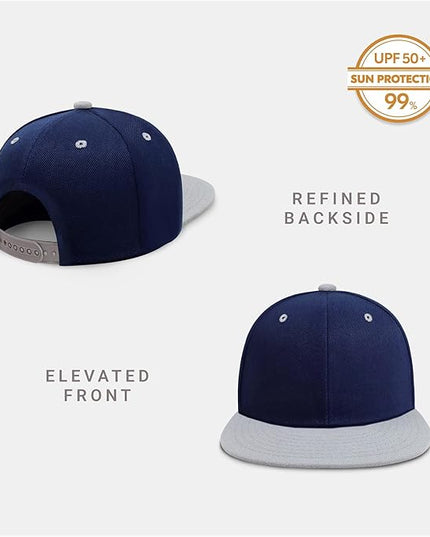 CHOK.LIDS Flat Bill Visor Classic Snapback Hat Blank Adjustable Brim High Top End Trendy Color Style Plain Tone Baseball Cap