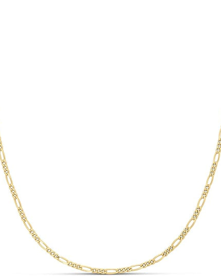 Amazon Essentials 14k Gold or Sterling Silver Plated Figaro Chain Necklace