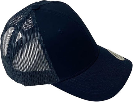 Classic Solid Color Mesh Trucker Hat - Adjustable Snapback Cap for Men & Women - Casual & Sporty Style