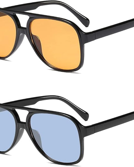 YDAOWKN Retro Aviator Sunglasses for Women Mens Large Frame Classic Vintage 70s Sun Glasses Aviators