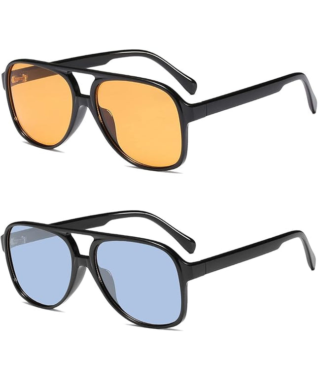 YDAOWKN Retro Aviator Sunglasses for Women Mens Large Frame Classic Vintage 70s Sun Glasses Aviators