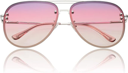 Trendy Oversized Aviator Sunglasses Womens, Retro Cute Big Shades Women's Fashion Sun Glasses UV Protection VF2203