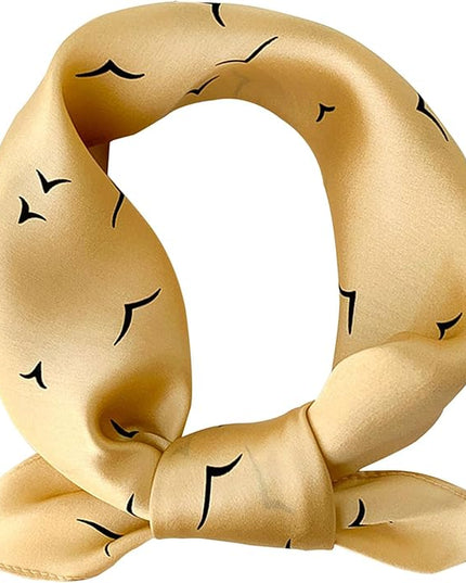 kcctoo 27.5" Mulberry Silk Feeling Head Scarf Women's Fashion Square Neck Satin Scarfs for Bag Hair Scarves Gift