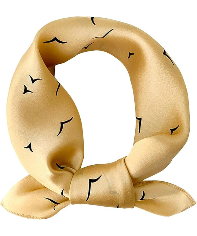 kcctoo 27.5" Mulberry Silk Feeling Head Scarf Women's Fashion Square Neck Satin Scarfs for Bag Hair Scarves Gift