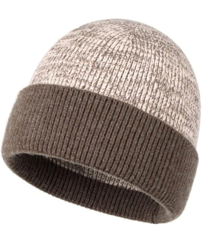 Stylish Wool Knit Short Cuff Fisherman Beanie for Men and Women Patchwork Color Unisex Cap Warm Winter Christmas Hat