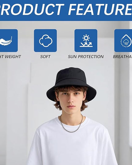DASSNANE Sublimated Bucket Hats Bulk Solid Color DIY Blank Hat Bucket Hats for Men, Women and Adults