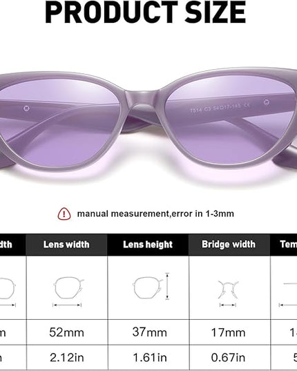 Retro Vintage Narrow Cat Eye Sunglasses for Women 90s Small Chic Style Trendy Sunnies UV400 Protection FZN7514