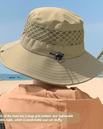 Sireck Fishing Hat, UPF50+ Wide Brim Sun Hat for Men Women, UV Protection Hiking Beach Bucket Hats Summer Safari Hat
