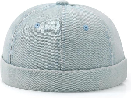 Brimless Hat for Men Women Docker Cap Vintage Sailor Beanie Cap