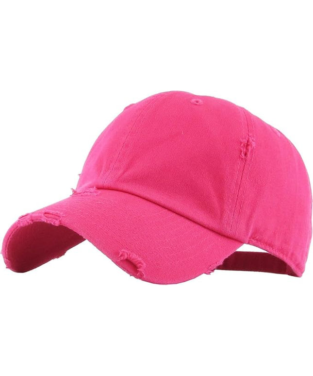 KBETHOS Vintage Washed Distressed Cotton Dad Hat Baseball Cap Adjustable Polo Trucker Unisex Style Headwear