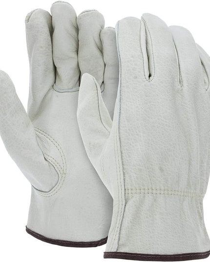 ATERET 24 Pairs 2X-Large Heavy Duty Durable Cowhide Leather Work Gloves I Driver Gloves for Truck Driving, Warehouse, Gardening, Farming