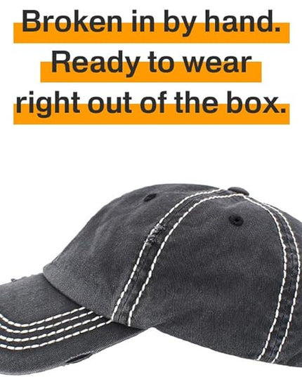 KBETHOS Vintage Washed Distressed Cotton Dad Hat Baseball Cap Adjustable Polo Trucker Unisex Style Headwear