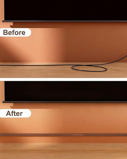 Yecaye Cord Hider, 113in Cord Covers for Wires on Wall, One-Cord Cord Organizer, Easy Install Cable Management Kit, Cable Cover Home Office, W0.59in H0.4in, Cherry