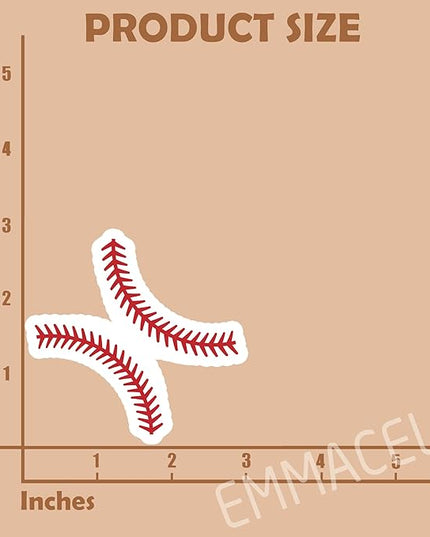(3PCS) Baseball Stickers, Baseball Seams Decal Waterproof Vinyl Sticker for Water Bottle, Tumbler, Scrapbook, Helmet, Laptop, Gift for Boys Girls Team Baseball Lovers, Size 3" x 2.9 "