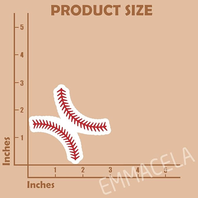 (3PCS) Baseball Stickers, Baseball Seams Decal Waterproof Vinyl Sticker for Water Bottle, Tumbler, Scrapbook, Helmet, Laptop, Gift for Boys Girls Team Baseball Lovers, Size 3" x 2.9 "