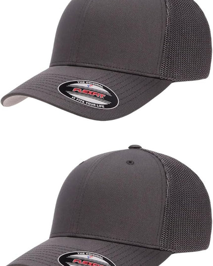 Flexfit 6511 Fitted Mid-Profile Stretchable Mesh Panels Trucker Cap | Bulk Pack Available