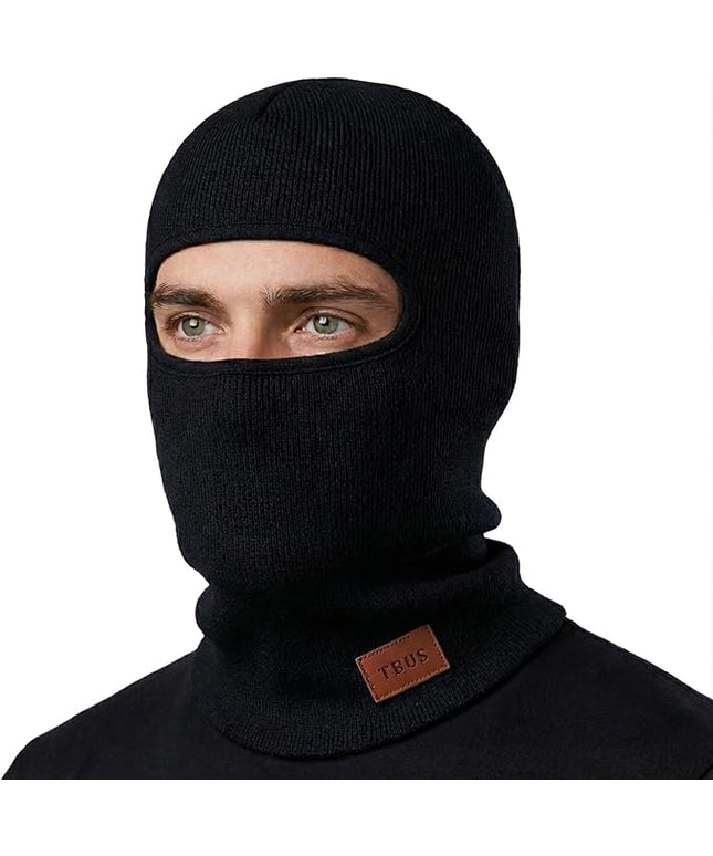 TBUS Men’s Knit Insulated Face Mask Beanie, Thermal Full Face Cover Ski Mask for Cold Weather for Women and Men