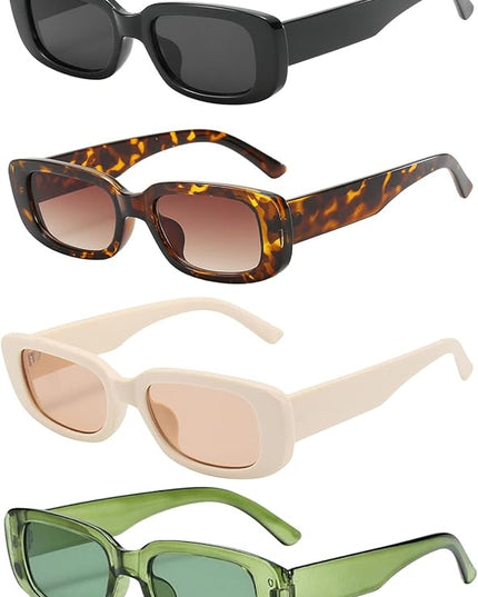 Dollger Rectangle Sunglasses for Women Men Trendy Retro Fashion Sunglasses UV 400 Protection Square Fram