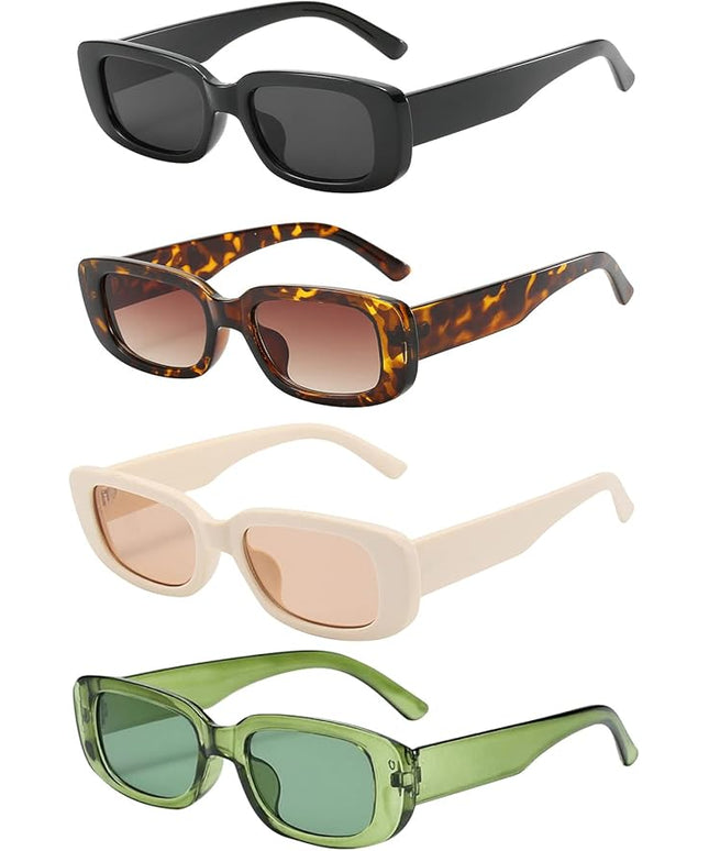 Dollger Rectangle Sunglasses for Women Men Trendy Retro Fashion Sunglasses UV 400 Protection Square Fram