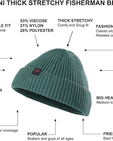 Fisherman Beanie Hats for Men Women,Knit Trawler Skull Cap,Watch Cap,Spring Fall Winter Warm Short Hats