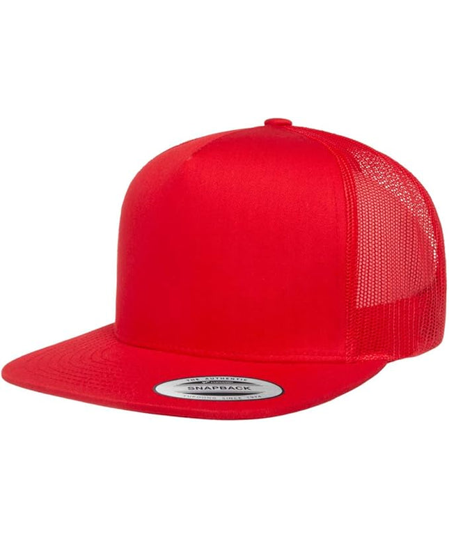 Yupoong 5-Panel YP Classic Trucker Cap | High Profile Flat Visor Snapback | OSFM | Bulk Packs Available