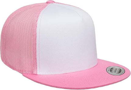 Yupoong 5-Panel YP Classic Trucker Cap | High Profile Flat Visor Snapback | OSFM | Bulk Packs Available