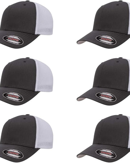 Flexfit 6511 Fitted Mid-Profile Stretchable Mesh Panels Trucker Cap | Bulk Pack Available