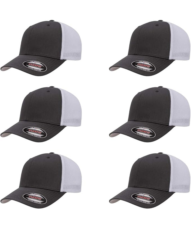 Flexfit 6511 Fitted Mid-Profile Stretchable Mesh Panels Trucker Cap | Bulk Pack Available