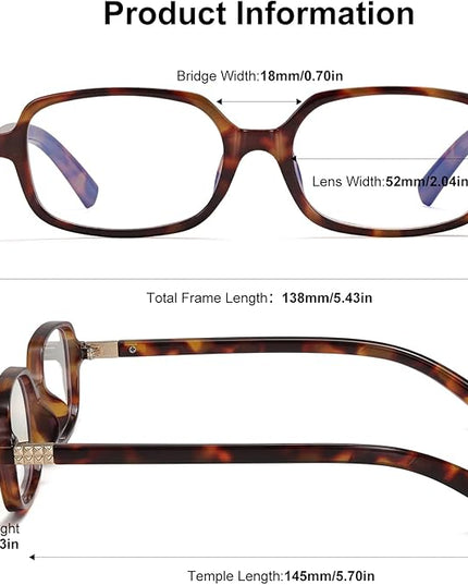LIKSMU Blue Light Blocking Glasses for Woman Men Blue light Blocker Eyewear Trendy Rectangle Small Eyeglasses, 2pack