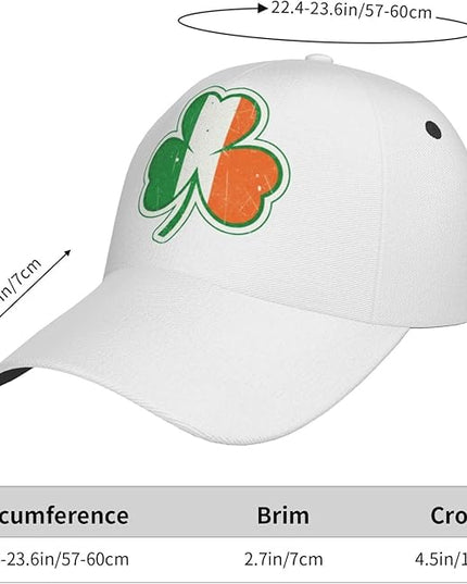 St. Patrick's Day Lucky Shamrock Hat Adjustable Irish Green Clover Baseball Cap Trucker Hat for Men Women