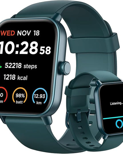 Smart Watch for Women Android iPhone, Alexa Built-in, 1.8" Smartwatch with Heart Rate/SpO2/Sleep Monitor, IP68 Waterproof Activity Fitness Tracker with Bluetooth Call, 100+ Sport Mode, DarkGreen