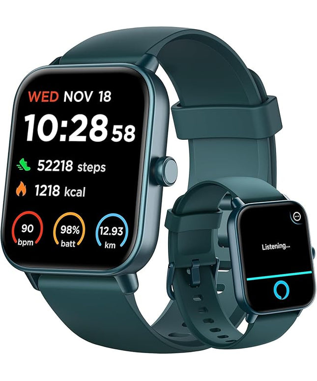Smart Watch for Women Android iPhone, Alexa Built-in, 1.8" Smartwatch with Heart Rate/SpO2/Sleep Monitor, IP68 Waterproof Activity Fitness Tracker with Bluetooth Call, 100+ Sport Mode, DarkGreen