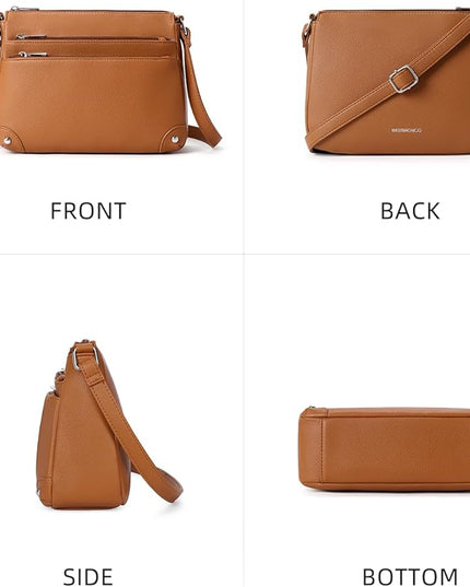 WESTBRONCO Crossbody Bags for Women, Medium Size Shoulder Handbags, Satchel Purse with Multi Zipper Pocket