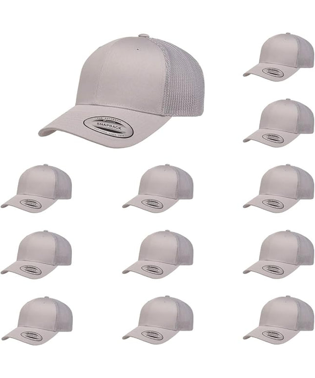 Yupoong Classic Premium Mesh 6 Panel Retro Trucker Cap | Mid Profile Snapback | OSFA | Bulk Pack Available