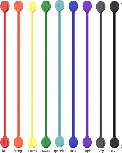 SMART&COOL Reusable Silicone Magnetic Cable Ties for Bundling and Organizing, Holding Stuff, Book Markers, Fridge Magnets, Assorted Color, 7.16'' (30-Pack, Multi)