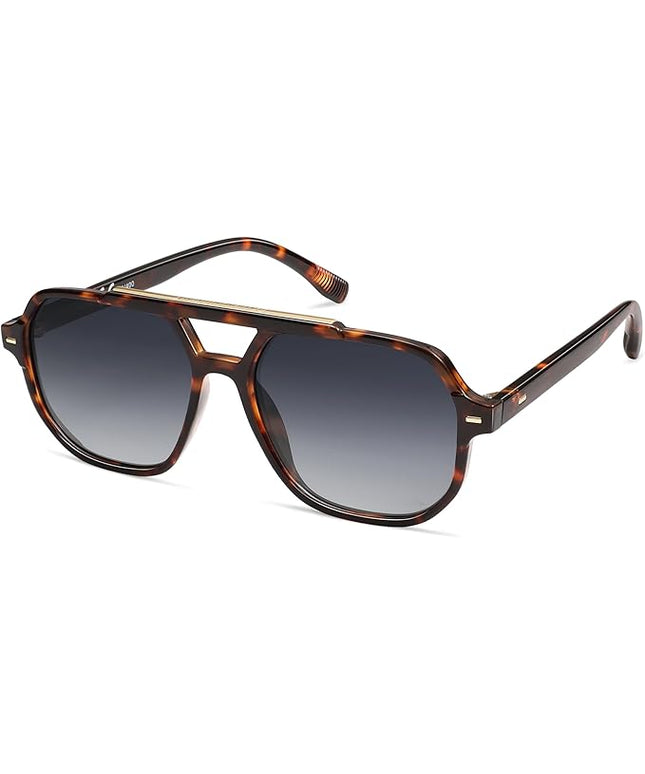 SOJOS Retro Trendy Aviator Polarized Sunglasses Men Women Vintage 70s Square Stylish Frame Sun Glasses SJ2283