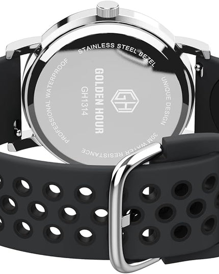GOLDEN HOUR Waterproof Nurse Watch for Medical Professionals, Students Women Men - Military Time Luminouse Easy Read Dial, 24 Hour with Second Hand, Colorful Silicone Band