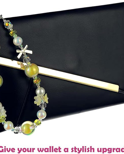 Handmade Flower & Butterfly Phone Wrist Strap Lanyard - Detachable Anti-Drop Strap with 2 Tether Tabs -Women's Gift