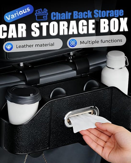 Multifunctional Car Back Seat Storage Organize, Car Back Seat Organizer Durable Cars Cup Holder, Back Seat Cars Organizer for SUV Sedan and Truck (Orange)