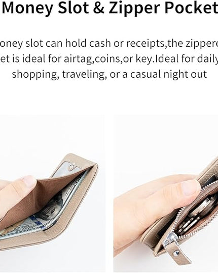 ilovever Small Wallet Women Soft Leather RFID Blocking Card Holder with Zipper Pocket Bifold wallet,Grey